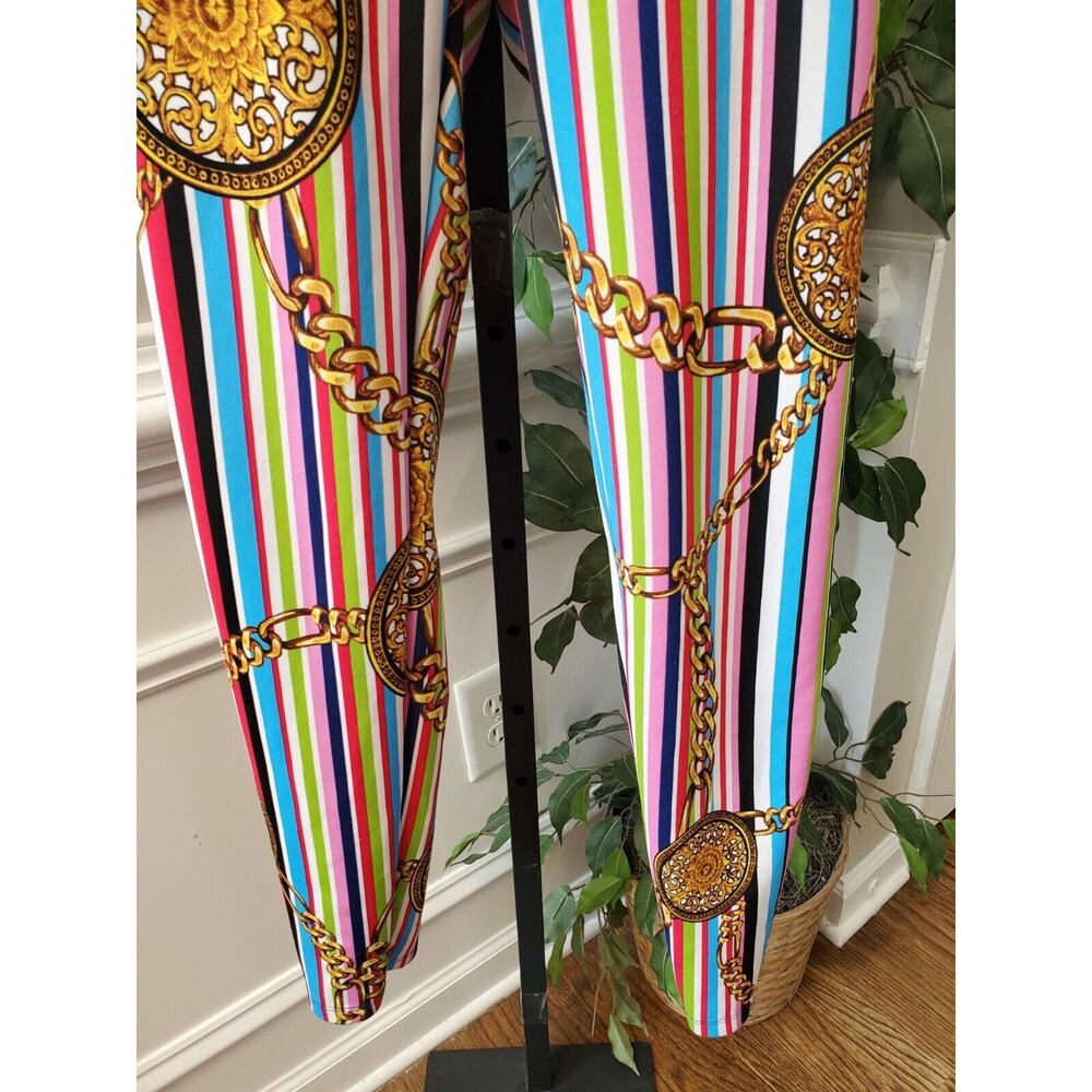 Good Time Womens Multicolor Striped Medallion Short Sleeve Casual Jumpsuit Large - Picture 4 of 11